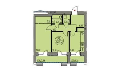 Квартира 2-х комнатная номер10 — 53.6 кв.м. 1 подъезд